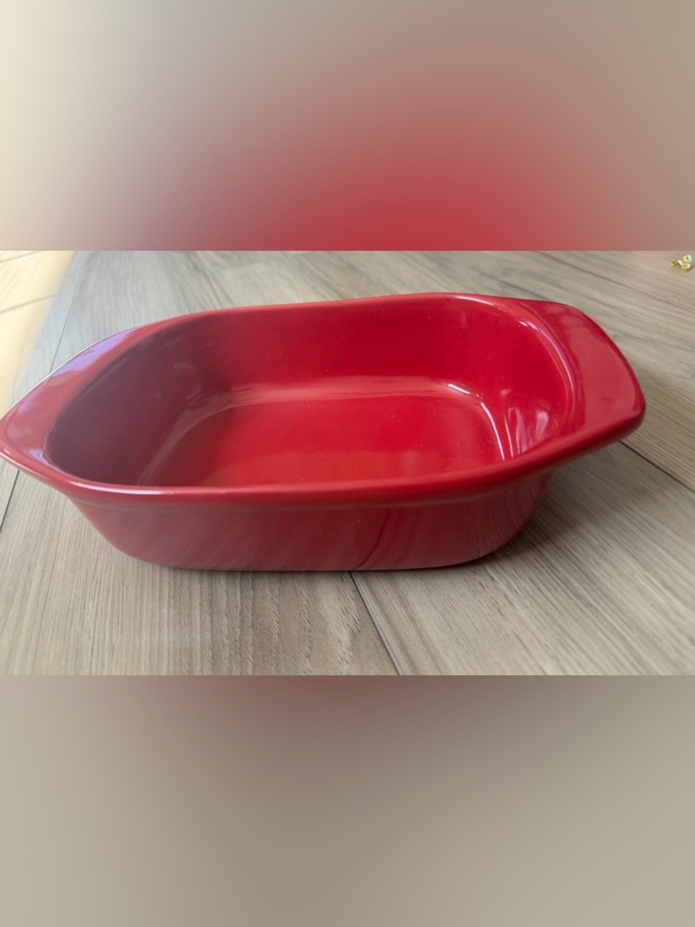 CHANTAL Red Handcrafted Baking Casserole Dish 1-3/4 Qt - 8.5” X 6.5” X 2.5” - Picture 2 of 5